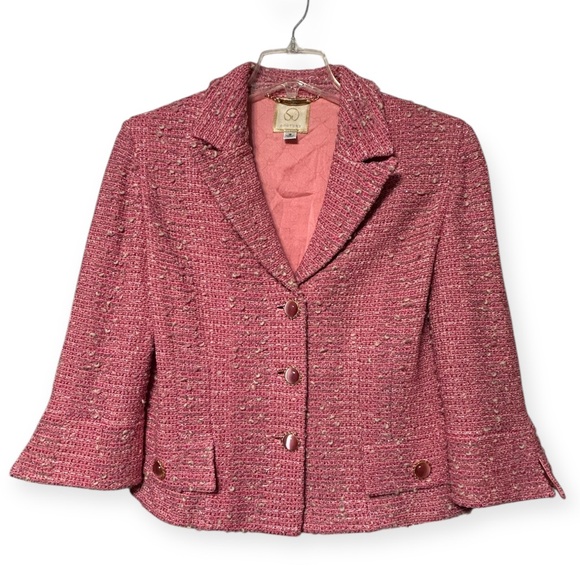 St. John Couture pink tweed skirt and blazer - Picture 6 of 12